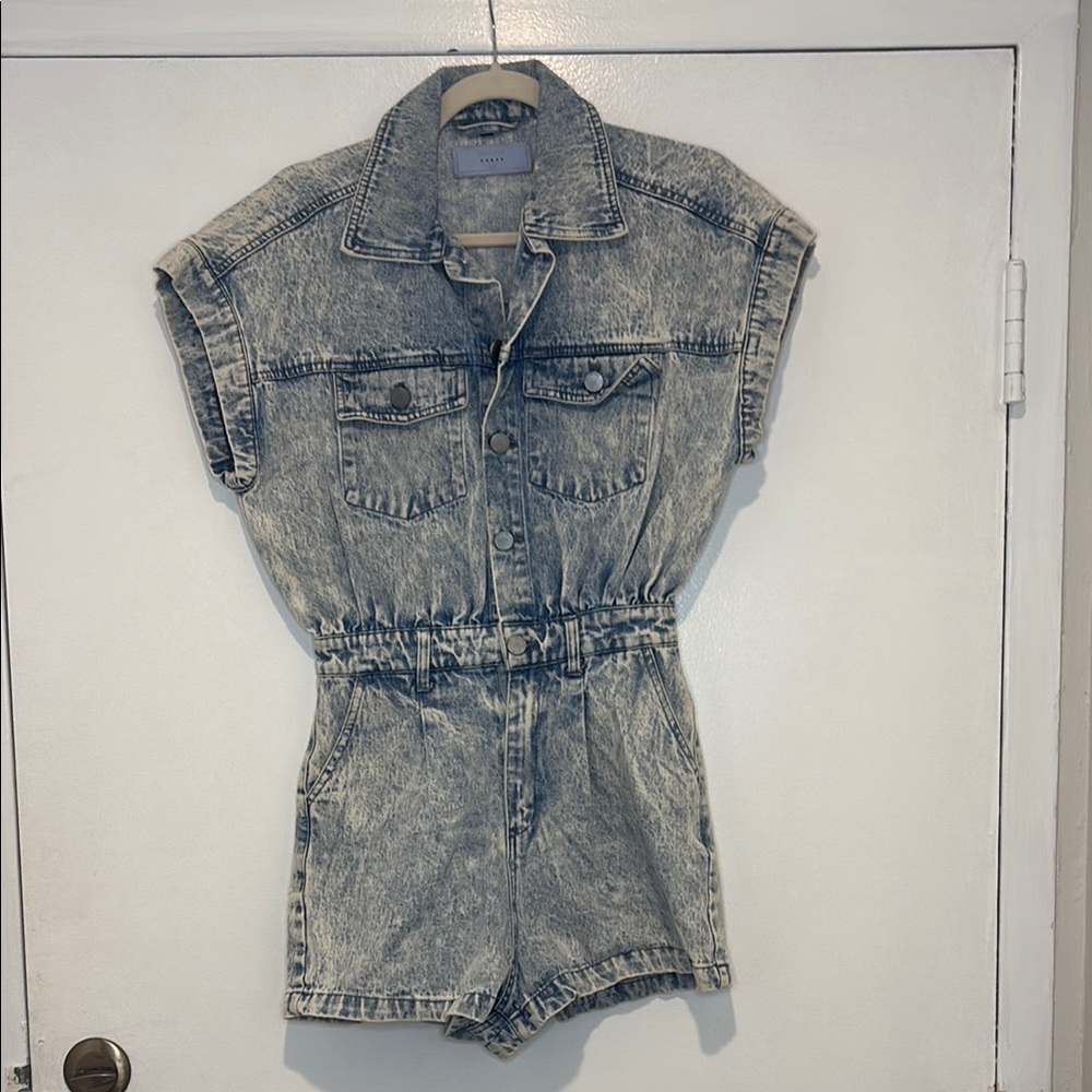 BlankNYC Denim Short Sleeve Romper